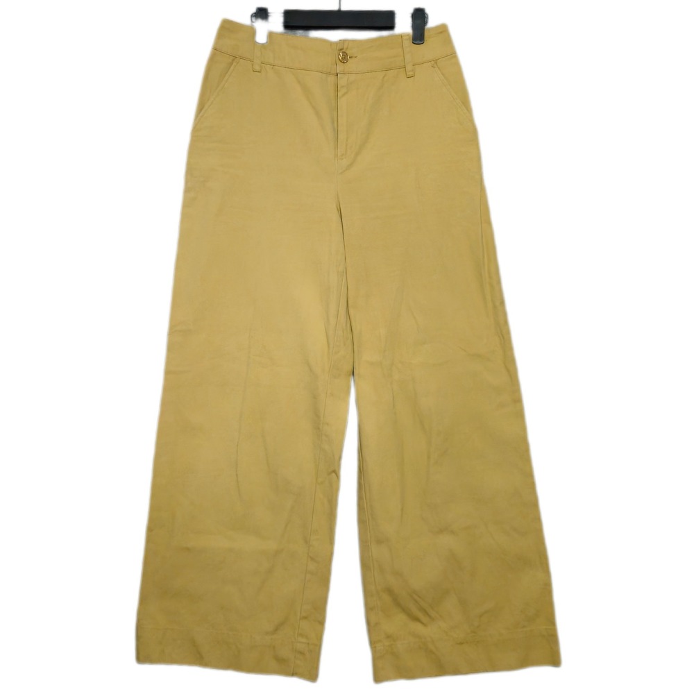 Who What Wear Wide Leg Pants Women 8 Yellow Cotton Twill High Rise Trousers